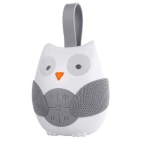 Giocattolo calmante portatile, BOMSTOM, dispositivo rumore bianco, timer, 12 suoni HD, 0 mesi+, forma di gufo, grigio | Bianco