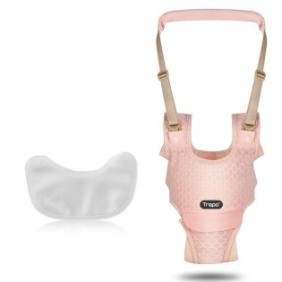 TREPO Imbracatura pre-walker regolabile per neonati con supporto per mutandine rimovibile, assistenza per la deambulazione sicura, cotone, ergonomica, rosa