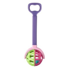 Palla giocattolo per bambini con manico estensibile, rosa, 60 cm