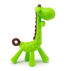 Giocattolo per la dentizione in silicone Nurio Green Giraffe