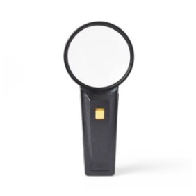 Lente d'ingrandimento portatile con LED, lente da 65 mm e zoom 4x, di colore nero