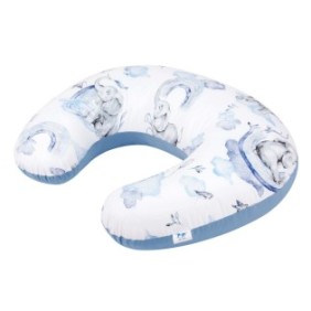 Cuscino da allattamento, Cotone, 65 x 45 x 15 cm, Bianco/Blu
