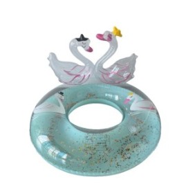 Anello da nuoto per bambini con glitter, Cigno Turchese, 70 cm