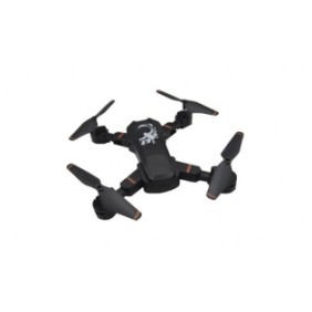 Drone pieghevole, con telecomando, doppia telecamera, HD, distanza operativa 500m, velocità 3m/s, immagini live, nero