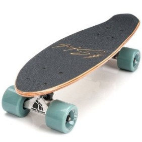 Skateboard, Meteor, 56,5 cm, ABEC-7, Nero/Verde