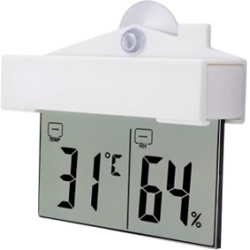 Termometro e igrometro digitale per interni, autoadesivo, bianco