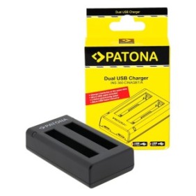 Caricatore doppio Patona per Insta360 X3 CINAQBT/A, include cavo micro-USB