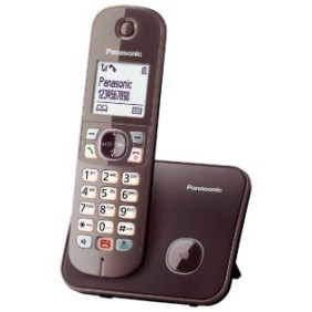 Telefono cordless digitale con ampio schermo, Panasonic, Con supporto, Marrone