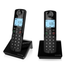 Telefono digitale senza fili Alcatel S280 EWE DUO con dispositivo acustico e blocco chiamate nero
