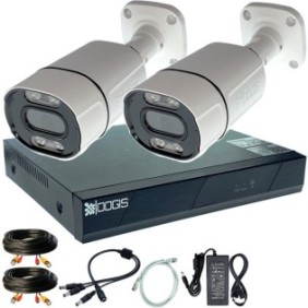 OOGIS™ K5MN2ECR Kit di sorveglianza con 2 telecamere 5MP (2K) IR 30m Microfono esterno, completamente estensibile a 4 1920N, Accesso mobile, Notte/Giorno