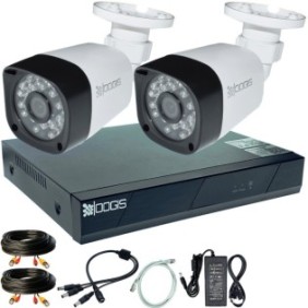 Kit di sorveglianza OOGIS™ K5MX2EBR con 2 telecamere 5 MP (2K+) IR 20 m per esterni, completamente espandibile a 4 1920P, accesso mobile, notte/giorno