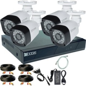Kit di sorveglianza OOGIS™ K5MN4BR con 4 telecamere 5 MP (2K) IR 20 m per esterni, 1920N completo, accesso mobile, notte/giorno
