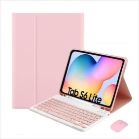 Cover per tastiera e mouse wireless, Bluetooth, Sigloo, compatibile con tablet Samsung Galaxy Tab S6 Lite (P610/P613/P615/P619), 10,4 pollici, rosa