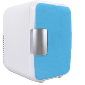 Mini frigo portatile, capacità 4L, con presa per accendisigari, finitura lucida, colore blu