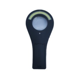 Lente d'ingrandimento con luce LED, Luce UV, Lunghezza 12,5 cm, Diametro lente d'ingrandimento 3,7 cm, Batterie incluse, Nero, Vision XXI