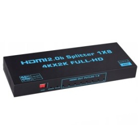 Splitter HDMI 2.0 1x8, PAWONIK, UltraHD, HDCP 2.2, nero