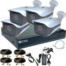 Kit di sorveglianza OOGIS™ K8MX4ERC con 4 telecamere 8MP (4K) a colori Notte 50 m all'aperto, completamente espandibile a 8 2160P, accesso mobile, notte/giorno