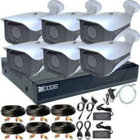 Kit di sorveglianza OOGIS™ K8MX6ERC con 6 telecamere 8MP (4K) a colori Notte 50 m all'aperto, completamente espandibile a 8 2160P, accesso mobile, notte/giorno
