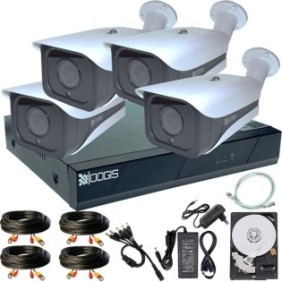 Kit di sorveglianza OOGIS™ K5MN4ERC-10 con 4 telecamere 5MP (2K) a colori Notte 50 m all'aperto, completamente espandibile a 8 1920N + HDD1TB, accesso mobile, notte/giorno