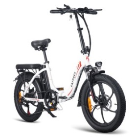 Bicicletta elettrica, Fafrees F20, Motori 250 W, Capacità batteria 16 Ah, 36 V, Velocità massima 25 KM/H, SHIMANO 7 velocità, Bianco