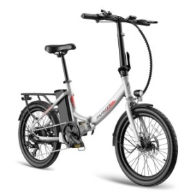 Bicicletta elettrica, Fafrees F20 Light, Motori 250 W, Capacità batteria 14,5 Ah, 36 V, Velocità massima 25 km/h, SHIMANO 7 velocità, Bianco