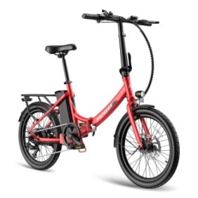Bicicletta elettrica, Fafrees F20 Light, Motori 250 W, Capacità batteria 14,5 Ah, 36 V, Velocità massima 25 km/h, SHIMANO 7 velocità, Rosso