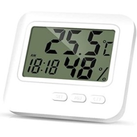 Termometro con igrometro per camerette, display LCD, 8,2x7,2 cm, Bianco