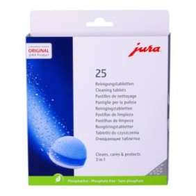 Set di 25 pastiglie detergenti per macchina da caffè, Jura, Triphazice, Blu