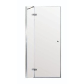 Parete doccia con porta battente Sanotechnik Sanoflex Grande, 140x195 cm, vetro di sicurezza trasparente, profilo cromato