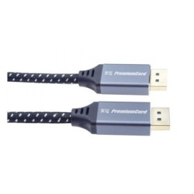 Cavo DisplayPort, maschio - maschio, versione 1.4, 8K (7680x4320), doppia schermatura, guaina in tessuto, connettori in metallo dorato, 0,5 m, PremiumCord