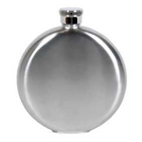 Bottiglia rotonda in acciaio inox Relags Brush da 140 ml per bevande, bordi arrotondati