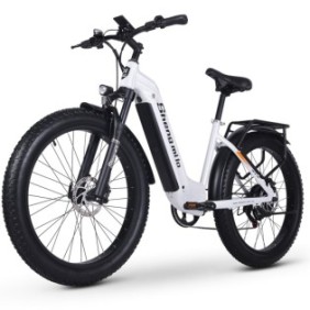 Bicicletta elettrica Shengmilo-MX06, motore Bafang Peak 1000 W, 48 V 17,5 Ah bianco