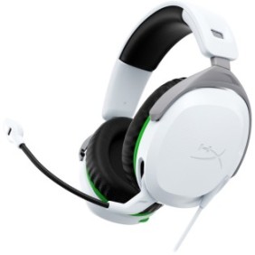 Cuffie gaming cablate HyperX CloudX Stinger 2 per Xbox/PC, jack da 3,5 mm per connessione diretta al controller, driver da 50 mm, cursori graduati, microfono con cancellazione del rumore, memory foam, bianco