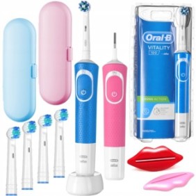 Set di 2 spazzolini elettrici, Oral-B, Modello Vitality, Multicolor
