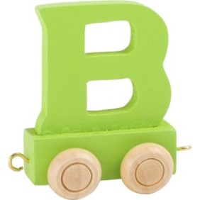 Lettere con trenino in legno multicolore - lettera B
