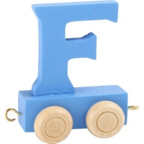 Lettere con trenino in legno multicolore - lettera F