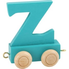 Lettere con trenino in legno multicolore - lettera Z