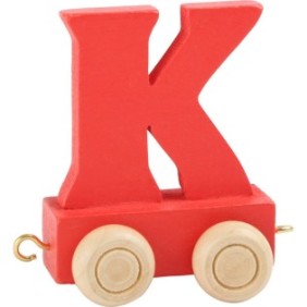 Lettere con trenino in legno multicolore - lettera K