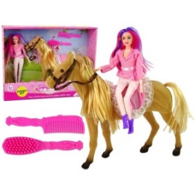 Bambola con pony e accessori, KicsiKocsi, Plastica, Multicolor
