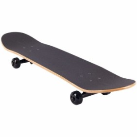Skateboard, legno, 79x20 cm, Nero