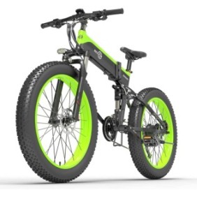 Bicicletta elettrica X1500, BEIZOR, pieghevole, 1500W, 40Km/h, Verde/Nero
