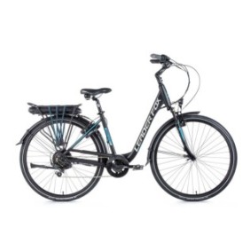 Bicicletta elettrica da città Leader Fox Park, 7 velocità, 5 passaggi di assistenza, sospensione, blocco, freno Tektro, batteria LG