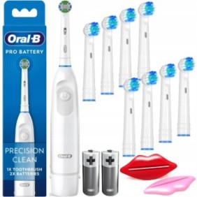 Set spazzolino elettrico con 8 testine di ricambio e accessori, Oral-B, 7600 giri/min, Multicolor