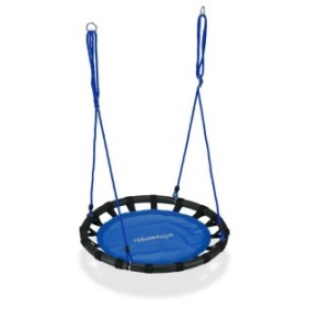 Altalena per bambini Relaxdays, discoteca, diametro 80 cm, portata massima 100 kg, colore blu