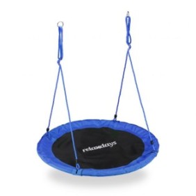 Altalena per bambini Relaxdays, discoteca, diametro 110 cm, portata massima 100 kg, colore blu