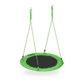 Altalena per bambini Relaxdays, discoteca, diametro 100 cm, portata massima 100 kg, verde