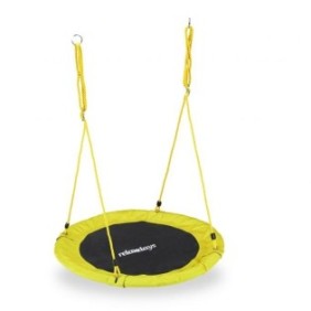 Altalena per bambini Relaxdays, discoteca, diametro 90 cm, portata massima 100 kg, colore giallo