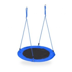 Altalena per bambini Relaxdays, discoteca, diametro 100 cm, portata massima 100 kg, colore blu