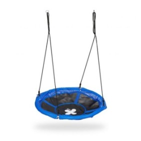 Culla per bambini Relaxdays, tipo nido, diametro 110 cm, peso massimo 100 kg, colore blu