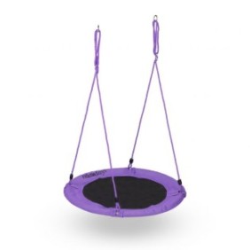 Altalena per bambini Relaxdays, discoteca, diametro 90 cm, portata massima 100 kg, viola